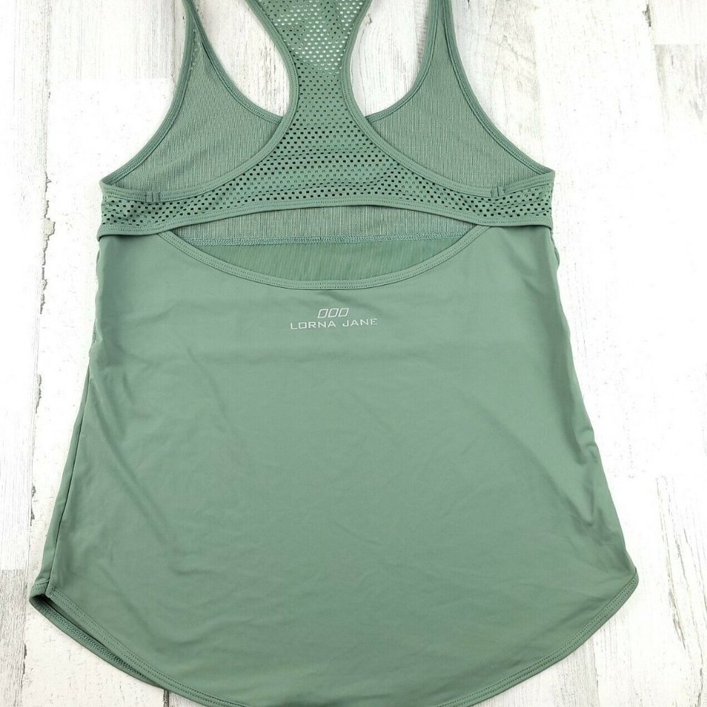 Lorna Jane e Running Yoga Tank Top Olive Green EUC - Picture 2 of 6